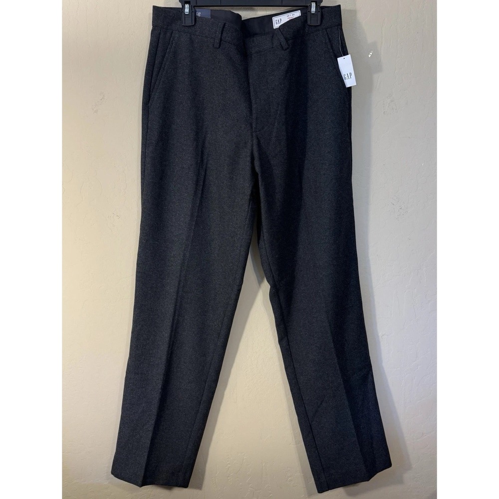 Gap Wool Blend Pants 34 x 32 Men 365 Straight Leg Trousers Charcoal Gray NEW